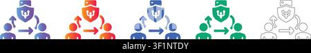 Datensicherheits- und Team-Schutz-Symbole Band 33361 Stock Vektor