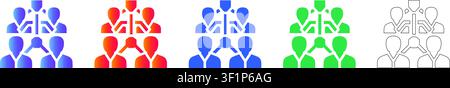 Team Protection & Security Illustrationsatz: Gruppensicherheits-Symbole Bd. 34622 Stock Vektor