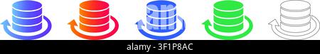 Datenfluss- und Datenbankaktualisierungs-Symbole Band 34799 Stock Vektor