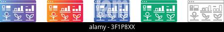 Smart Farming und Wachstumstracking-Symbole Band 34876 Stock Vektor