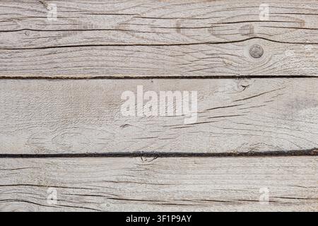 Rustikale weiße Holzplatten horizontale natürliche Textur Hintergrund Stockfoto