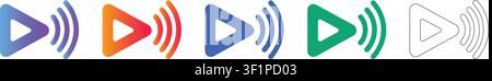 Media Signal Broadcast Icon Set Band 35421 Stock Vektor