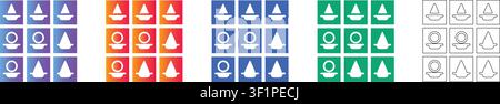 Geometrische Formanordnungs-Icons Band 35570 Stock Vektor