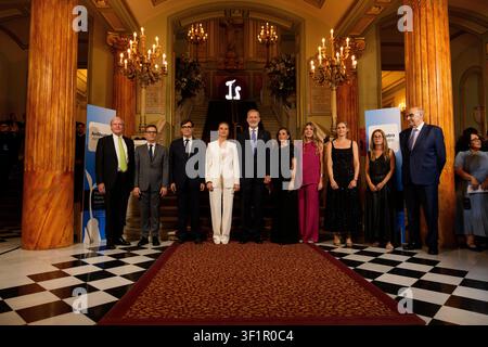 Girona, Spanien. 14. Juli 2026. Spanischer König Felipe VI und Königin Letizia mit der Prinzessin von Asturien Leonor de Borbon und Prinzessin Sofia de Borbon bei der Verleihung der Prinzessin-von-Girona-Preise 2026 in Barcelona am Dienstag, dem 14. Juli 2026 Credit: CORDON PRESS/Alamy Live News Stockfoto