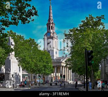 St Martin-in-the-Fields, eine anglikanische Pfarrkirche an der nordöstlichen Ecke des Trafalgar Square in der City of Westminster, London Stockfoto