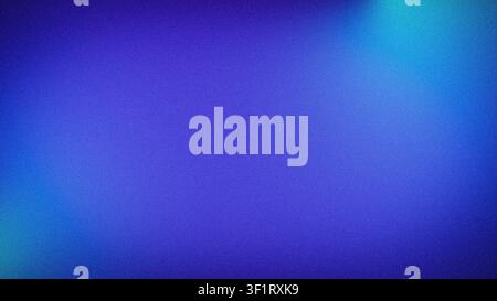 Abstrakter körniger 4K-Hintergrund mit lebendigem blauem Indigo- und Cyan-Gradient Stockfoto