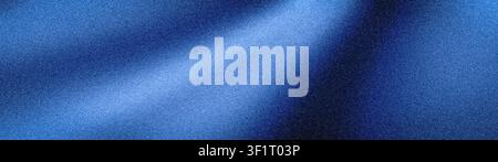 Abstrakter breiter, körniger Hintergrund mit einem tiefblauen und hellblauen Farbverlauf und ursprünglicher Rauschtextur. Perfekt für moderne Web-Banner, Kulissen, Stockfoto