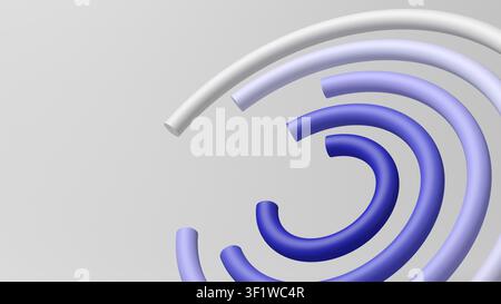 Abstrakte Kreise. Blau und Violett. Big Data. Zukunftstechnologie-Konzept. Geometrisch. 3D-Illustration. Stockfoto