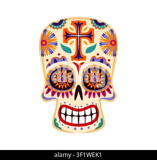 Calavera mexikanischer Zuckerschädel für den Tag der Toten Stock Vektor