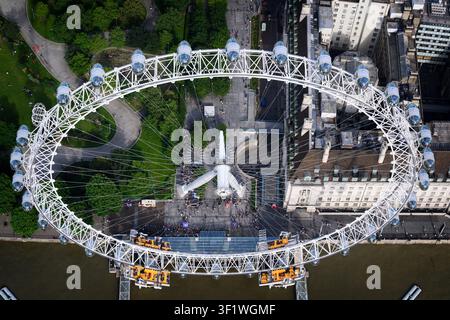 Luftbild des London Eye. Stockfoto