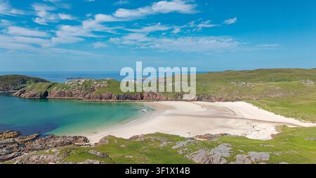 Oldshoremore Kinlochbervie Sutherland Schottland Polin weißer Sandstrand im Frühsommer Stockfoto