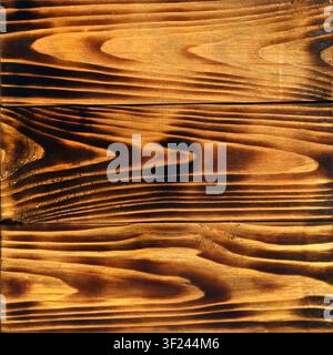 Natürliche Textur von verbranntem Eichenholz. Natürliche Holz-Hintergrundtextur mit hellem Holzmuster. Stockfoto