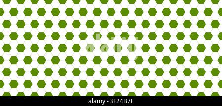 Nahtloses Fußballmuster in Grün und Weiß. Fußballspiel-Hexagon-Texturhintergrund. Ball-Hexagonmuster. Mosaik-geometrisches Design-Hintergrund. Stock Vektor