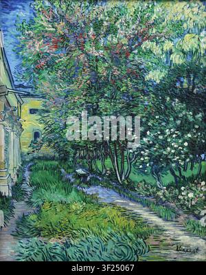 Vincent van Gogh – Der Garten des Asyls in Saint-Rémy / De tuin van de inrichting in Saint-Rémy, 1889 Postimpressionistisches Öl auf Leinwand. Archium Stockfoto