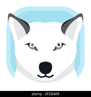 Arktis-Wolf-Symbol, Hund, Tier, Wildtier, Säugetier, Raubtier Stock Vektor
