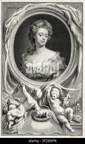Sarah Churchill (1660-1744) Herzogin von Marlborough, Porträtstich von Jacobus Houbraken nach Sir Godfrey Kneller, 1745 Stockfoto