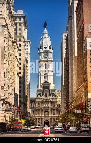 Rathaus und Broad Street, Philadelphia, Pennsylvania, USA Stockfoto