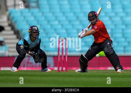 London, UK. 17. Juli 2026. LONDON, ENGLAND JULI 17 - Kathryn Bryce von The Blaze während des Women’s Vitality Blast Finals Day-Spiels zwischen Surrey und The Blaze im Kia Oval am 17. Juli 2026 in London, England. (Foto von Keeran Marquis/Sports Press Photo) Credit: SPP Sport Press Photo. /Alamy Live News Stockfoto