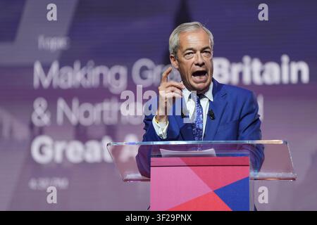 Nigel Farage spricht auf der CPAC Great Britain im InterContinental London - The 02 im Süden Londons. Bilddatum: Freitag, 17. Juli 2026. Stockfoto