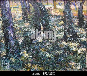 Vincent van Gogh – Unterholz mit Efeu / Kreupelhout met klimop, 1889 Postimpressionismus Expressionismus Öl auf Leinwand Stockfoto