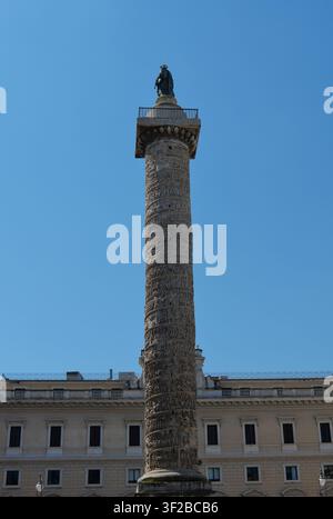 Mark-Aurelius-Säule, Rom, Lazio, Italien, April 2024 Stockfoto