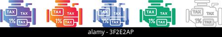 Steuer-Engine und Finanzsystem-Symbole Bd. 35721 Stock Vektor