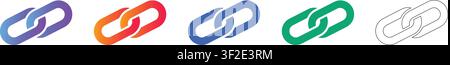 Verbindungs-Link-Symbole in Farbverlauf- und Linienstilen Band 35937 Stock Vektor