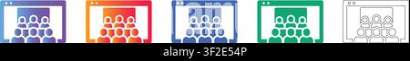 Virtuelles Klassenzimmer und Webinar-Symbole Band 36062 Stock Vektor