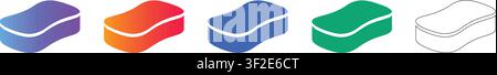 Reinigungs- und Hygiene-Schwamm-Werkzeug-Symbole Band 36237 Stock Vektor