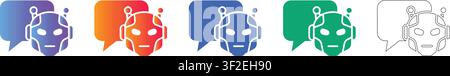 Künstliche Intelligenz Chatbot Symbole Band 37201 Stock Vektor