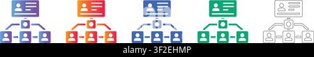 Corporate Hierarchy Flowchart Icons Band 37267 Stock Vektor