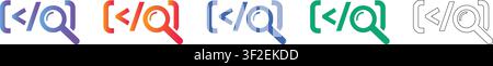 Code-Suche und Programmier-Icons Band 37469 Stock Vektor