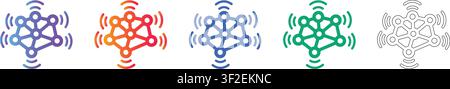 Netzwerkverbindungs-Knoten-Symbole-Set vol 37559 Stock Vektor