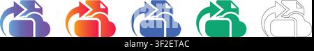 Cloud-Daten-Upload- und Synchronisierungs-Symbole Band 38084 Stock Vektor