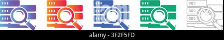 Datensuch- und Serveranalyse-Symbole Bd. 38756 Stock Vektor