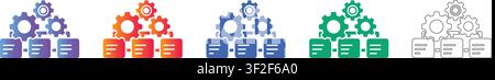Datenverarbeitung und technische Workflow-Symbole Bd. 38794 Stock Vektor