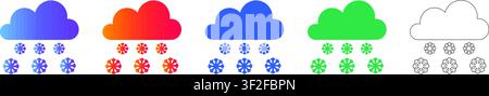 Schnee-Wetter-Symbol-Set vol 39229 Stock Vektor