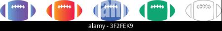 American Football Ikonen in Farbverlauf und Linienkunst Bd. 39375 Stock Vektor