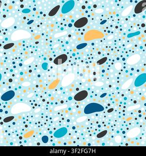 Meer Kieselsteine Hintergrund, abstrakte Natur Textur, Zen Garten oder Spa Hintergrund, nahtlose Vektormuster Illustration, kleine gerundete Steine Stock Vektor