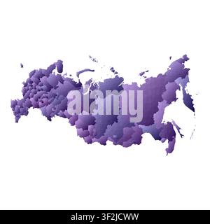 Karte Russlands. Geometrischer Stil Länderumriss. Helles violettes Vektorbild. Stock Vektor
