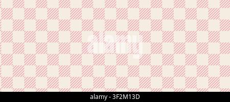 Rosa und weiß karierter Vichy-Plaid-Hintergrund. Niedliche Stofftextur für Tischdecken, Servietten, Decken und Kinderbekleidung Stock Vektor