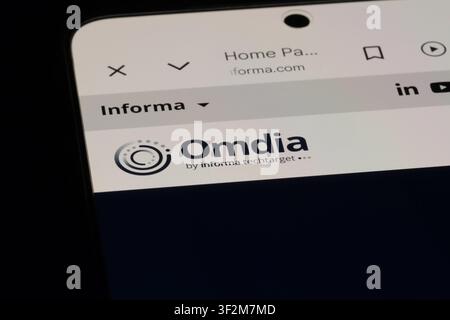 Shanghai, China – 19. Juli 2026: Omdia-Firmenlogo auf der Website Stockfoto