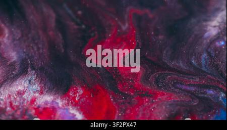 Schimmernde Acryl-Kunst mit flüssigem verschwommenem Farbstrom Stockfoto