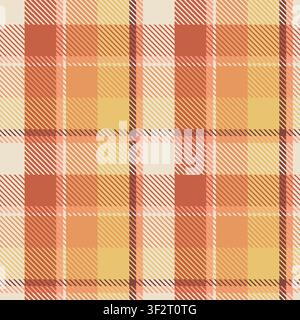 Herbstliches Karomuster ohne Naht. Tartan-Orange-Vektor-Karomuster, Herbst-Schottischer Stofftextur für Tischdecke, Flanellhemd, Geschenkpapier Stock Vektor