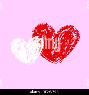 Herzskizze für den Valentinstag und romantische, Skizzenstil-Vektorsymbole für Liebe, Design und Scrapbooking. handgezogenes Herzzeichen-Vektor, Liebessymbole Stock Vektor