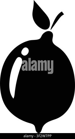 Lime-Aufkleber-Icon im flachen Stil, niedliche handgezeichnete Obst-Charakter-Sammlung, EPS-Format Stock Vektor