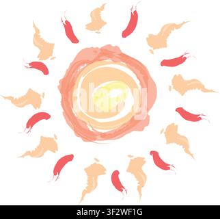 Eine handgezeichnete Sonne. Satz von Sonnen-Ikonen-Skizzen. Doodle-Kinderzeichnung. Sonnen-Symbol. Vektorillustration, handgezeichnete Sonne. Satz von Sonnen-Ikonen. Doodle Stock Vektor