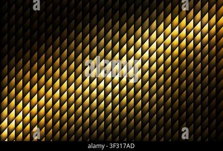 Vektor golden strahlendes Gold und Textur Glasfraktal mit schwarzer Oberflächenhintergrund. Lichttechnologie-Hintergrund und moderne Gradientenlinie mit Abstufungslinien Stock Vektor