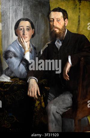 Porträt von Thérèse und Edmondo Morbilli, gemalt vom französischen Künstler Edgar Degas (1834–1917) in den späten 1860er Jahren (ca. 1865–1867). Öl auf Leinwand, darstellend D Stockfoto