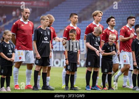 Spieler von Wisla während eines Freundschaftsspiels zwischen Wisla Krakow und Wrexham AFC. Dieses Spiel ist Teil der Feierlichkeiten zum 120. Jubiläum des Stockfoto